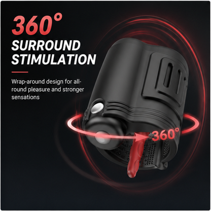 360° Surround Penis Trainer Glans Massager Vibrator Stimulator with 10 Vibration Modes