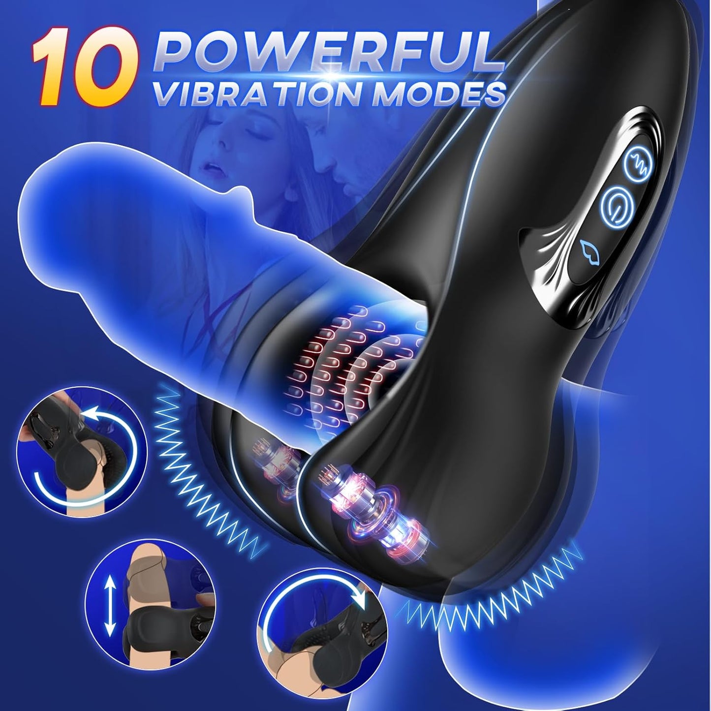 360°Training Wrapped Male Masturbator with 10 Dual Headed Bite & Vibration