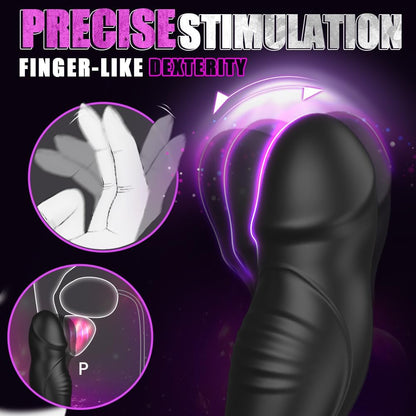 9 Swing Thrusting & Vibrating Remote Control Wiggling Anal Vibrator Prostate Massager with Cock Ring