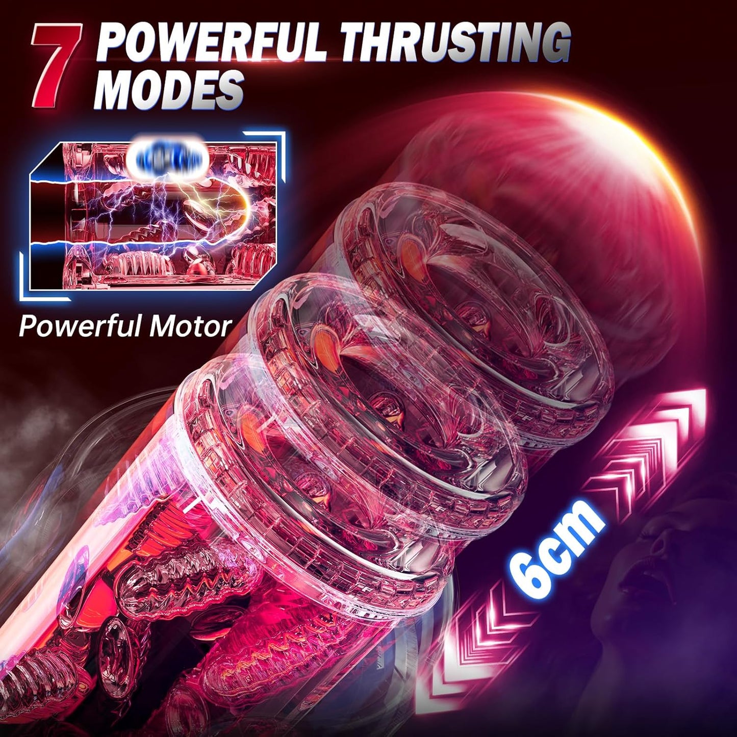 Double-Handle Electric Masturbator Penis Vibrator Trainer with 7 Telescopic Functions