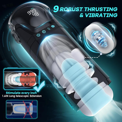 Automatic Masturbator Stroker Sex Machine with 9 Sucking & 9 Thrusting & 9 Vibrating