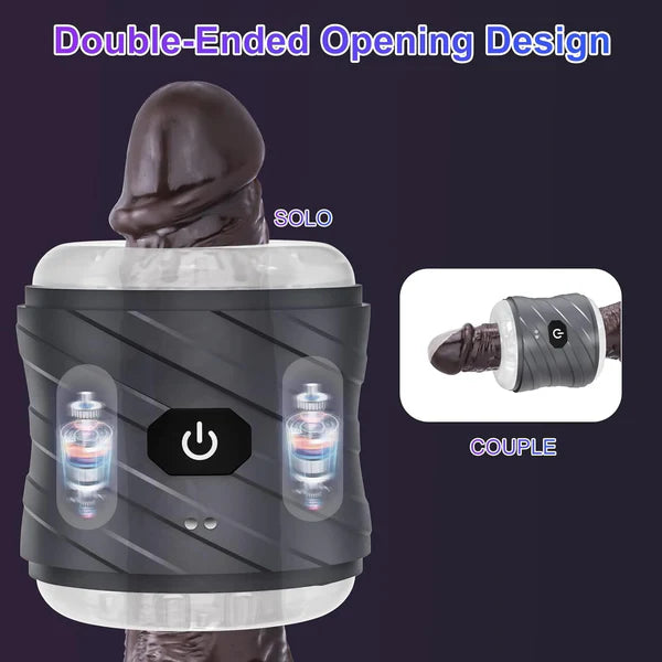 Double-ended Penis Trainer Vibrator Stroker Blowjob with 7 Vibration Modes