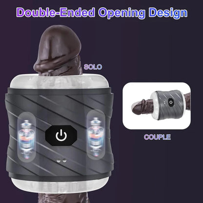 Double-ended Penis Trainer Vibrator Stroker Blowjob with 7 Vibration Modes