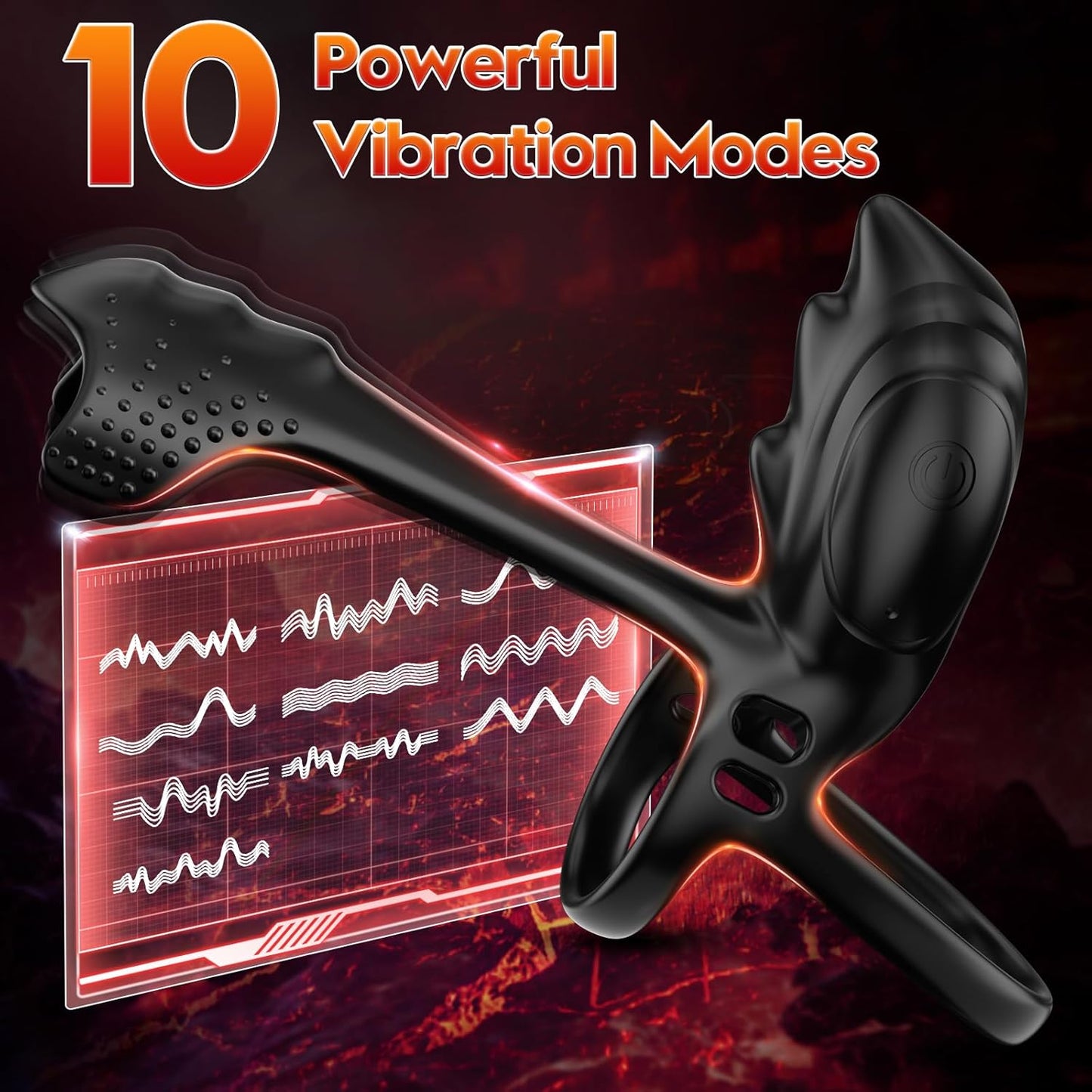 Cock Ring Penis Trainer Vibrator Stimulator with 10 Vibrations Modes