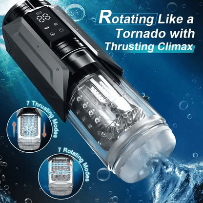 Automatic Masturbator Penis Pump Blowjob with 7 Sucking& Vibrating& Thrusting& Rotating Modes