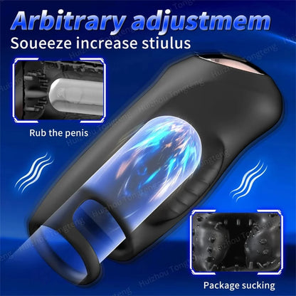 Electric Penis Trainer Vibrator Glans Stimulator Masturbator with 9 Vibration Modes