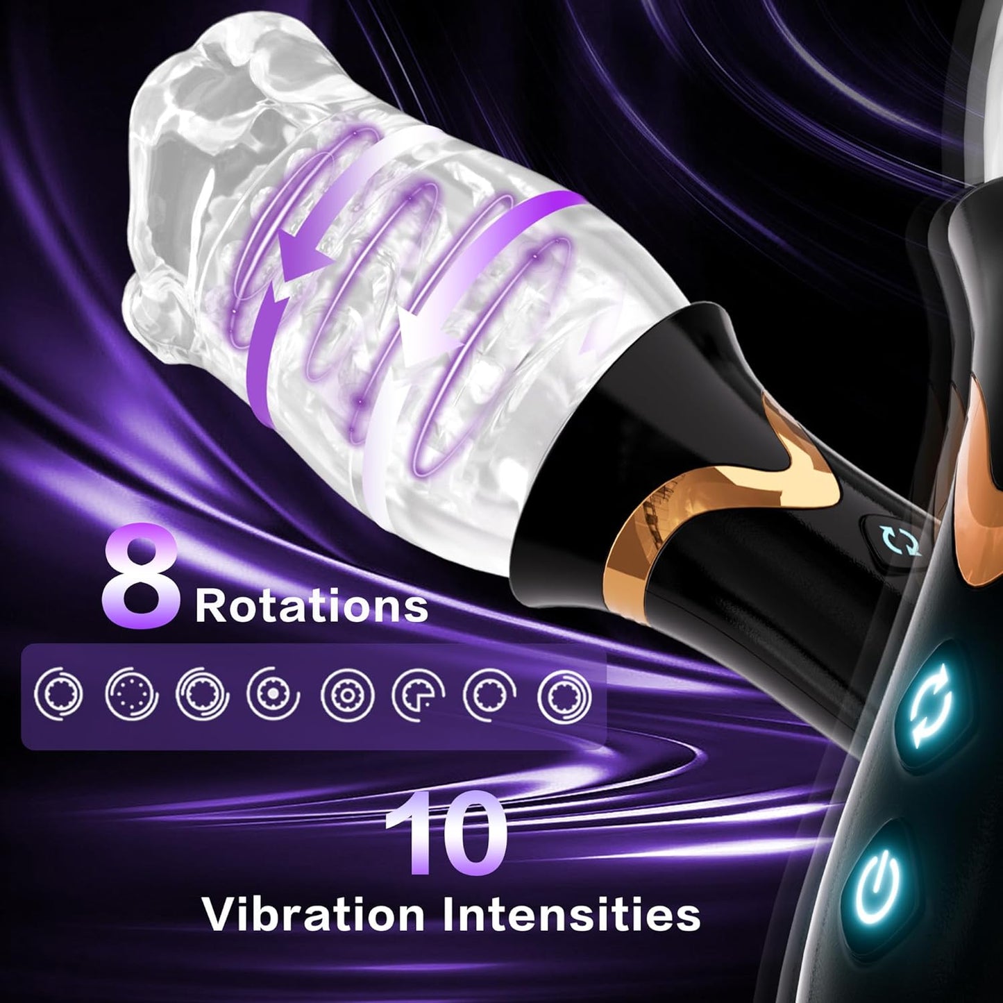 Automatic Male Masturbator Stroker with 10 Vibrating & Rotating Patterns