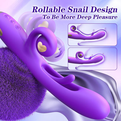 3 in 1 G Spot Rabbit Vibrator with 10 Vibration 7 Flapping Modes