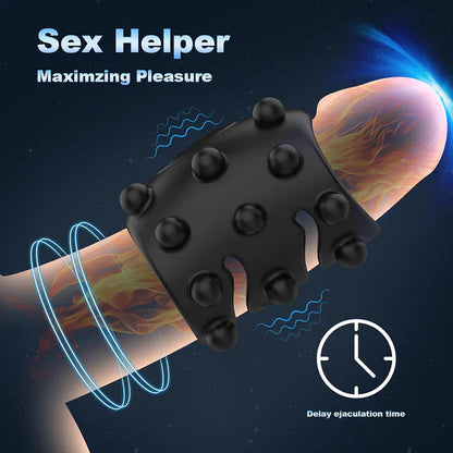 360° Soft Beads Cock Ring Penis Trainer Vibrator with 10 Vibration Modes