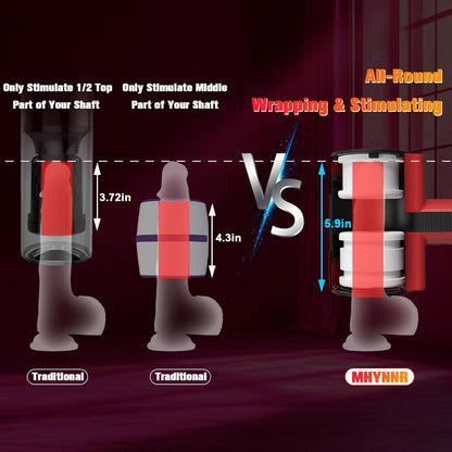360° Wrapping Automatic Masturbator Blowjob with 5 Thrusting & Rotating & Vibrating