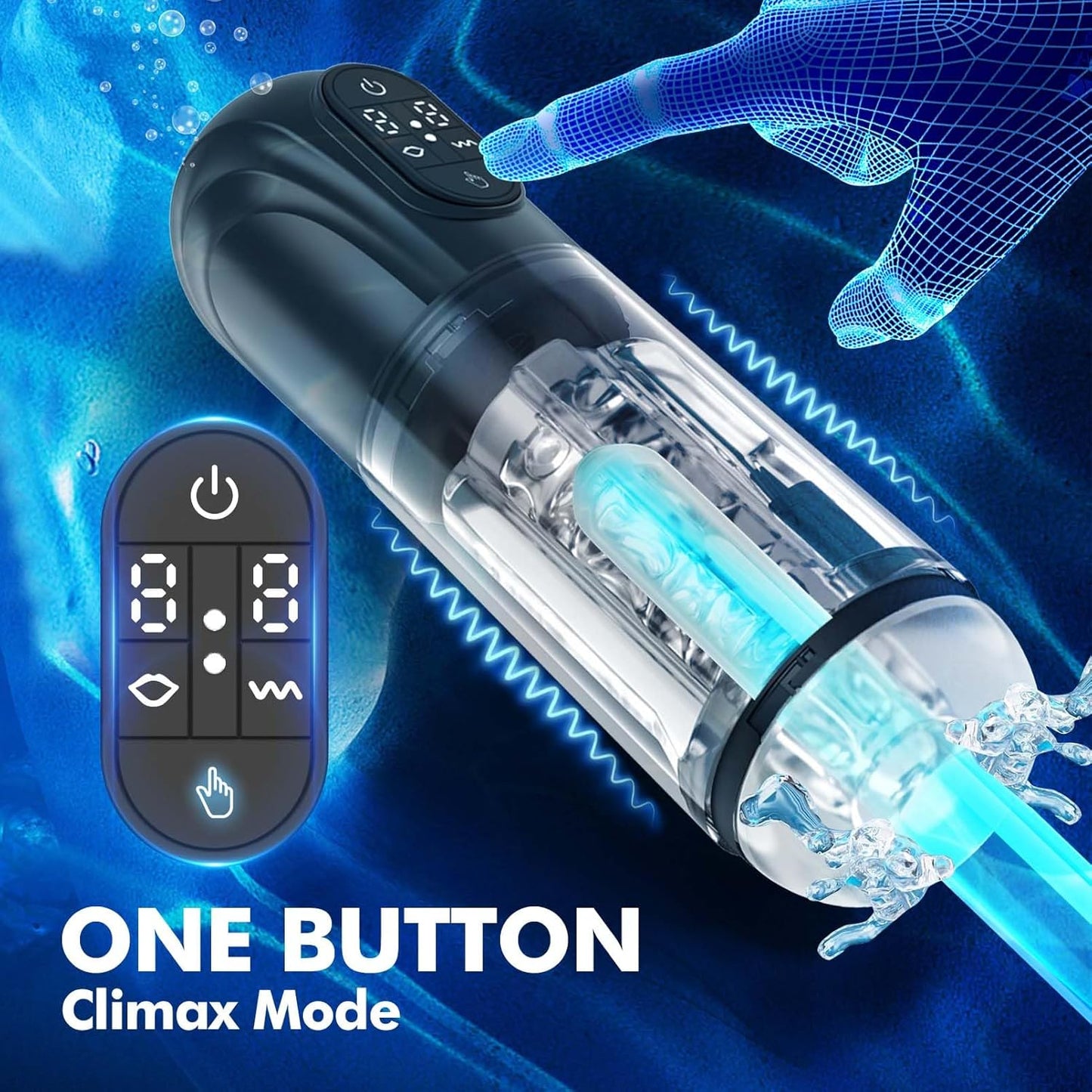 2 IN 1 Automatic Sucking Masturbator Blowjob with 10 Vibrating & Suction Modes