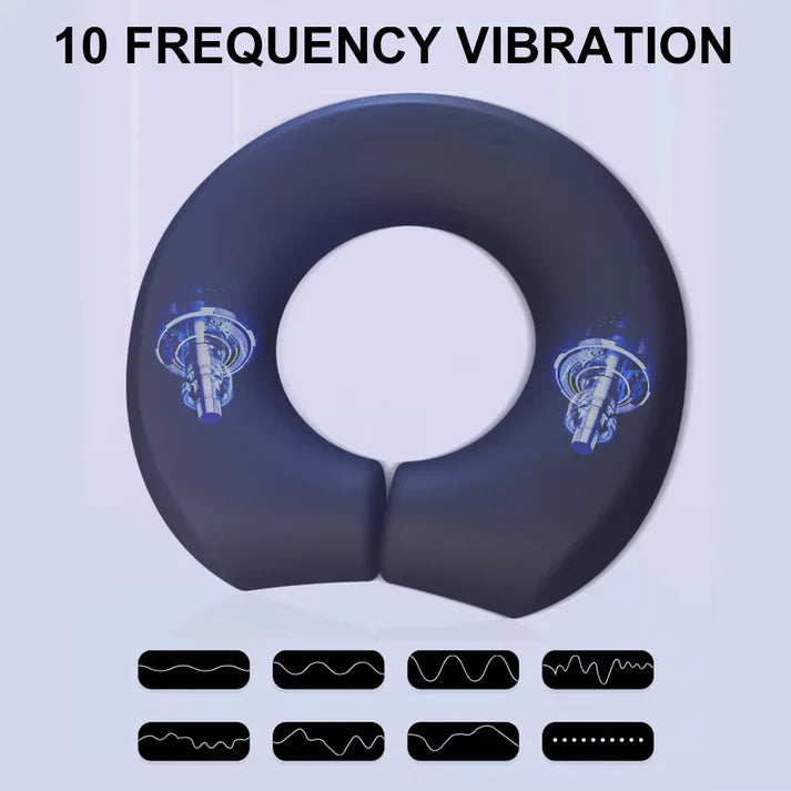 Adjustable Cock Penis Ring Glans Stimulator Delay Ejaculation with 10 Vibration Modes
