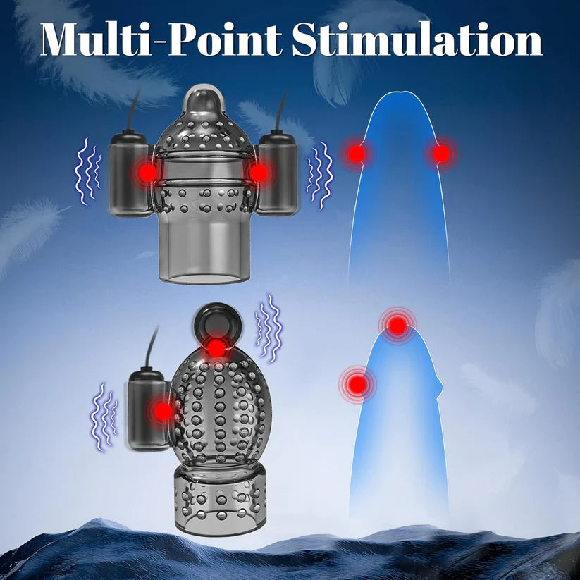 Electric Penis Trainer Vibrator Set Glans Stimulator with 7 Vibration Modes