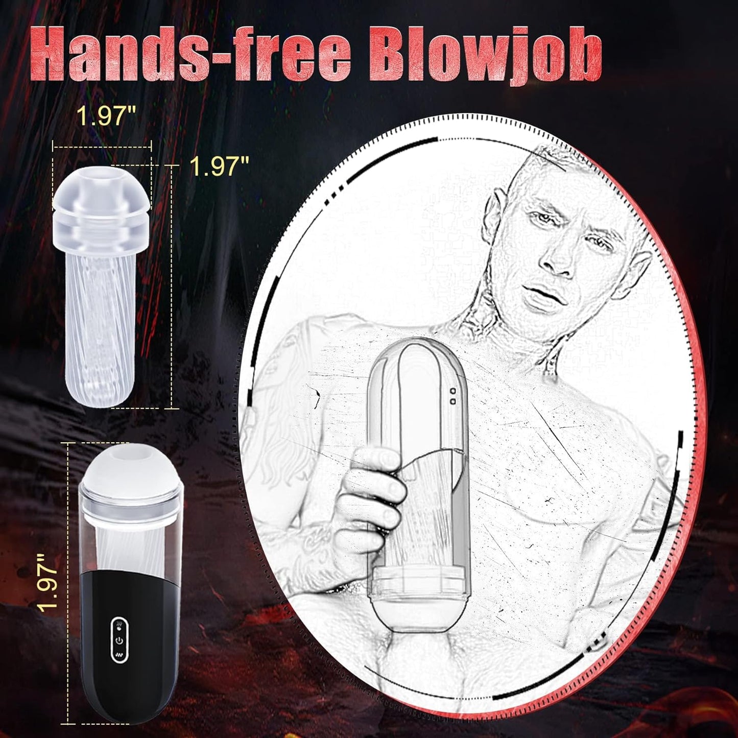 3 IN 1 Automatic Masturbator Stroker with 10 Vibrating & 5 Sucking