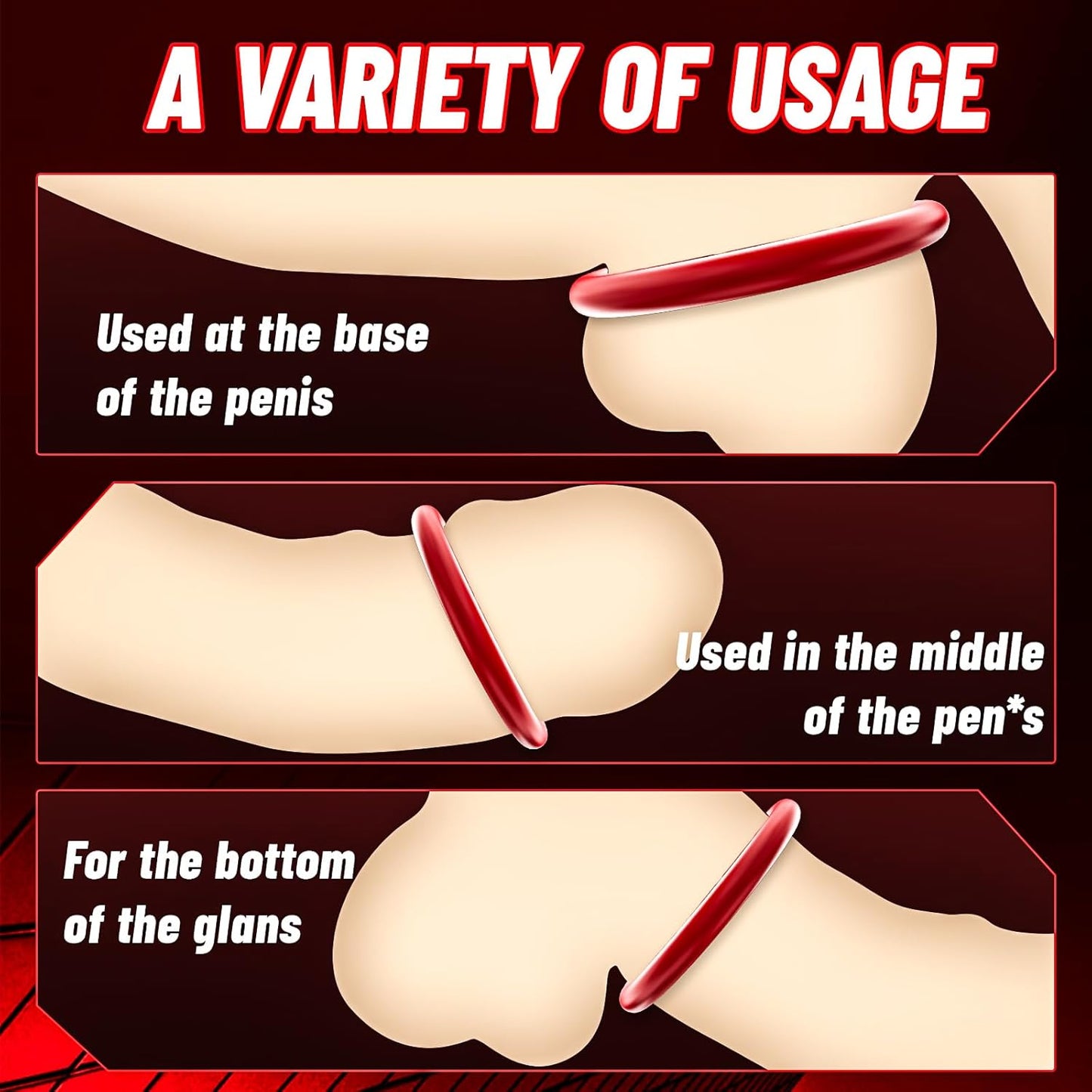 6 Pcs Silicone Cook Ring Penis Trainer Adult Toys