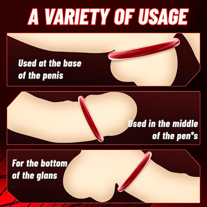 6 Pcs Silicone Cook Ring Penis Trainer Adult Toys