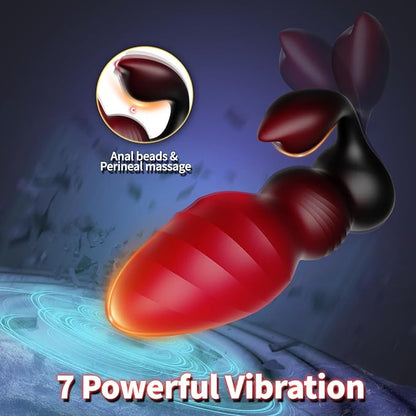 2 IN 1 Prostate Massager Butt Plug with Powerful 7 Modes
