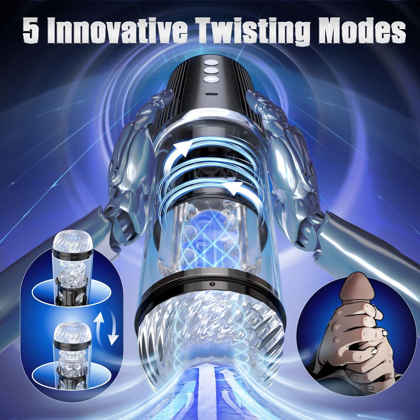 Automatic Male Masturbator with 5 Sucking Twisting &7 Vibrations Modes