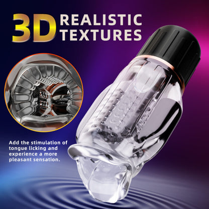 3 IN 1 Penis Trainer Vibrator Masturbator with 10 Vibrating &  Licking & Heating Modes