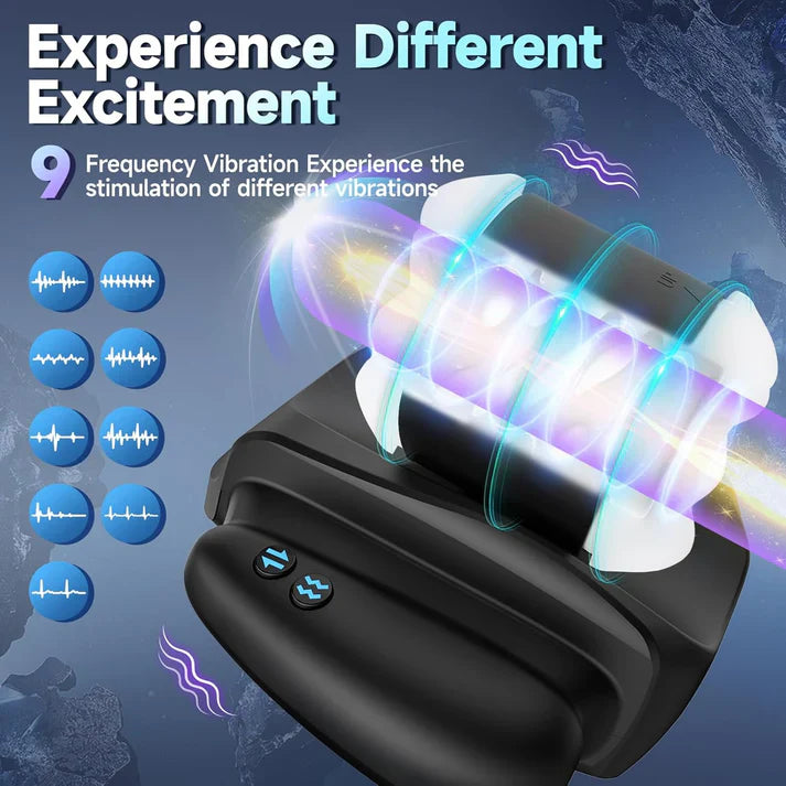 Automatic Masturbator Penis Trainer Sex Machine with 3 Telescopic & 9 Vibrations Modes