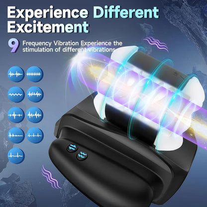 Automatic Masturbator Penis Trainer Sex Machine with 3 Telescopic & 9 Vibrations Modes