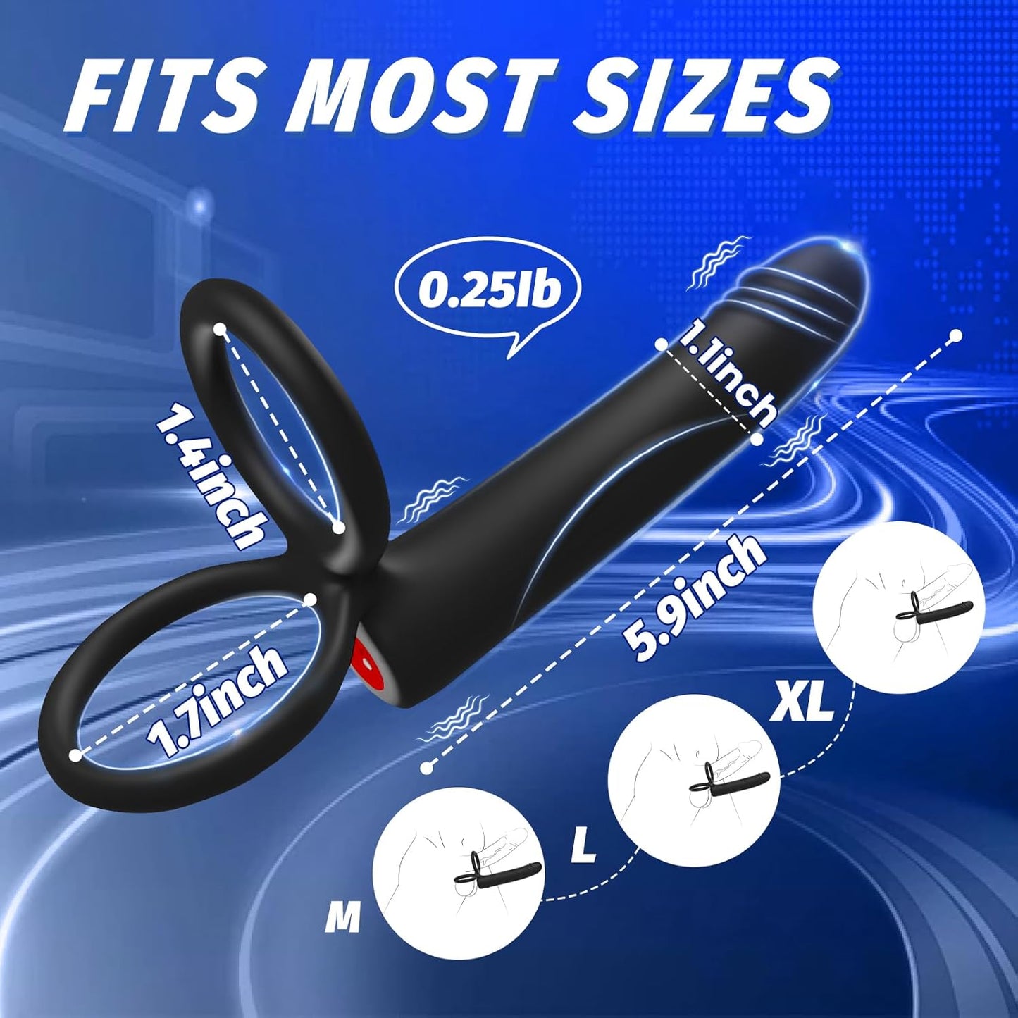 3 IN 1 Anal Dildo Vibrator Butt Plug with 10 Vibration Modes