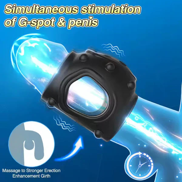 360° All-round Penis Trainer Cock Ring Glans Massage with 10 Vibration Modes