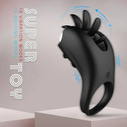 Penis Ring Vibrator Glans Trainer Massager with 10 Vibration Modes