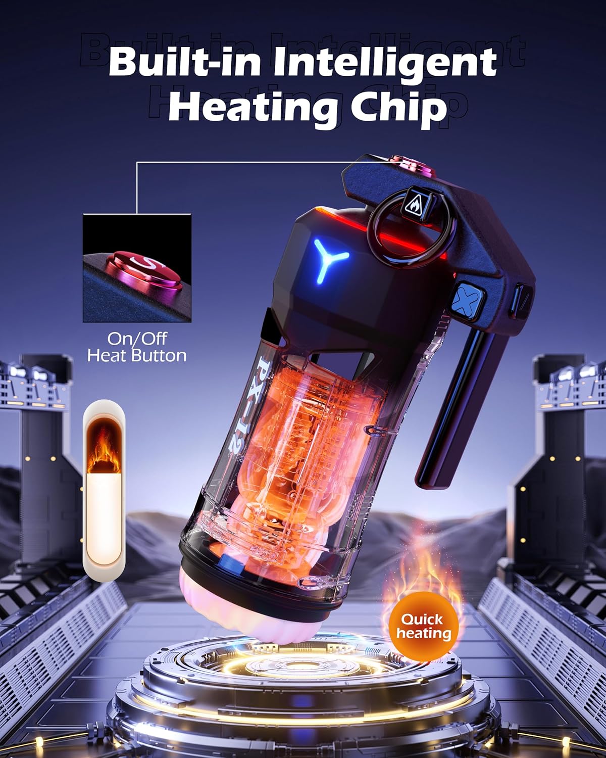 Automatic Heated Masturbator Stroker Pocket Pussy with 8 Thrusting 10 Vibration Modes