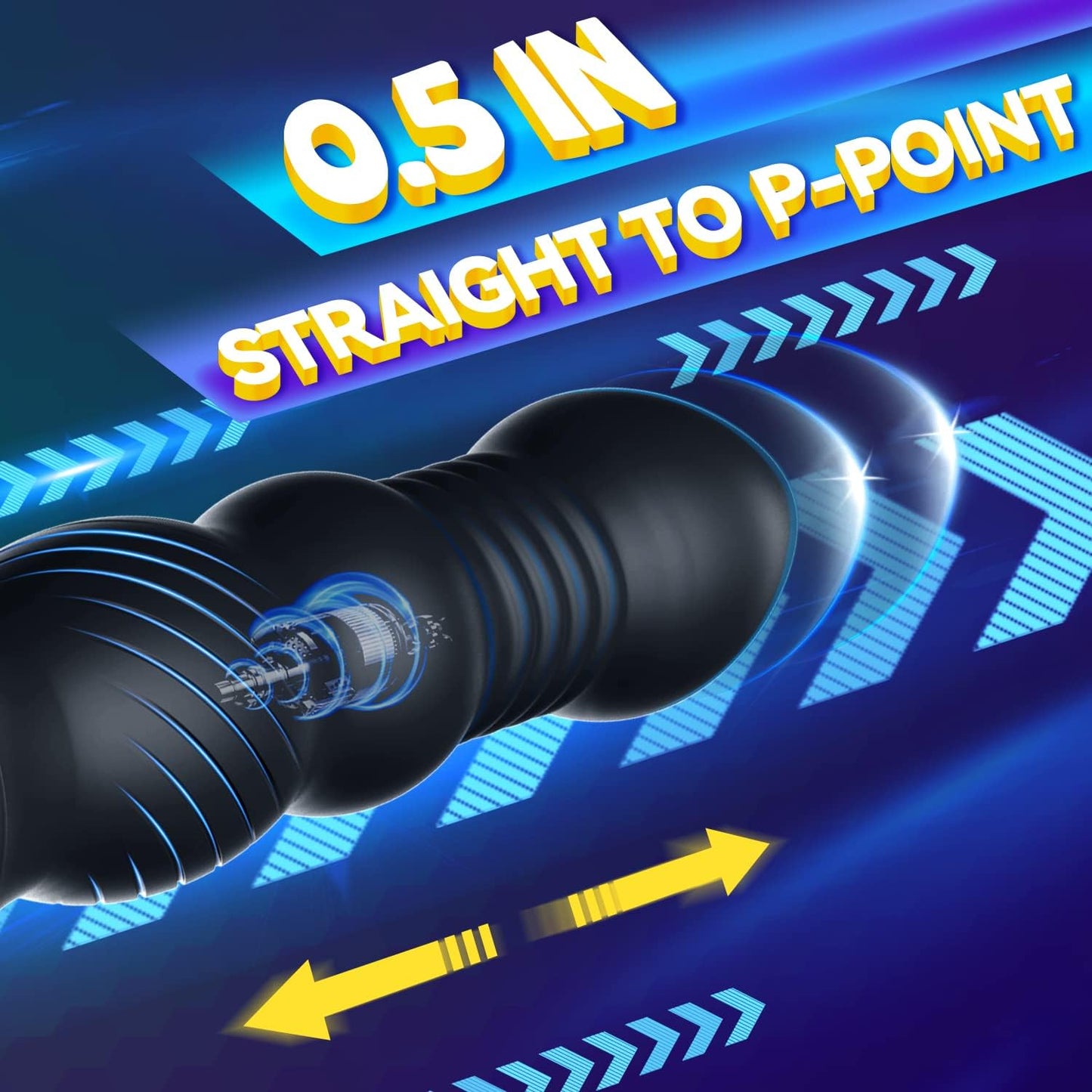 Thrusting Anal Plug Vibrator Prostate Massager with 10 Thrusting & Vibrating Modes