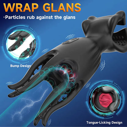 Penis Trainer Vibrator Glans Stimulator Oral Sex Masturbator with 9 Modes