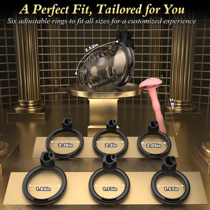 Lightweight Penis Cage Bondage Chastity Device with 6 Sizes Penis Rings