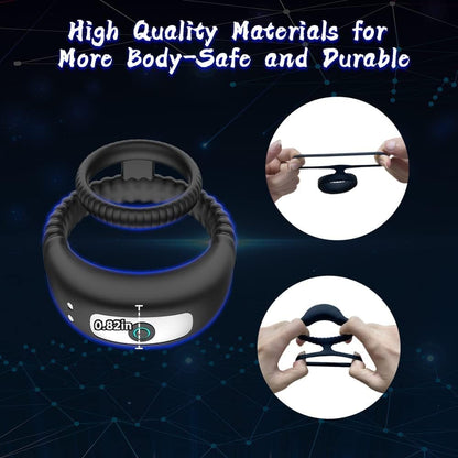 Penis Rings Vibrator Enhancer Glans Trainer with 10 Vibration Modes