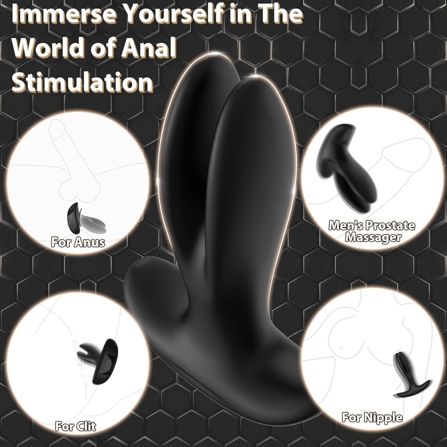 Anal Plug Vibrator Prostate Massager with 9 Vibrations & 8 Expansions