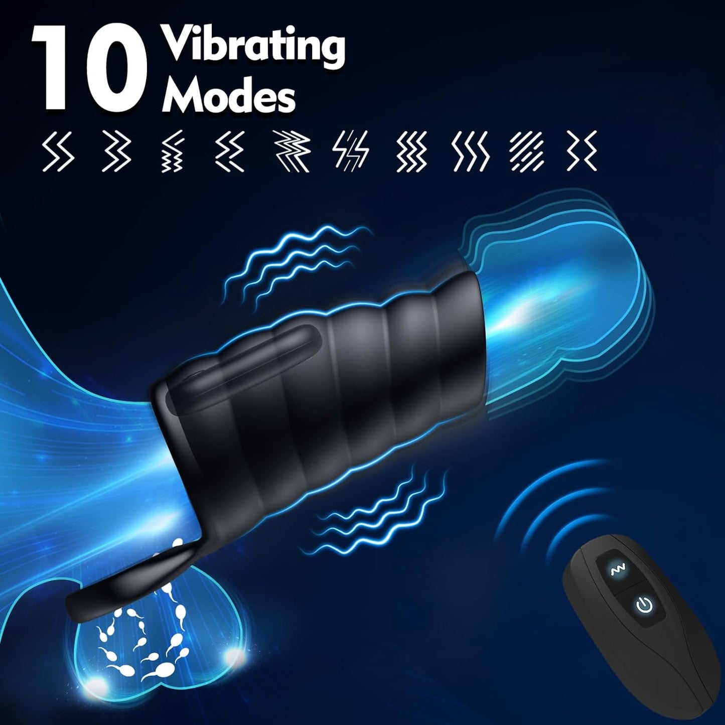 Penis Sleeve Penis Rings Set with Remote Control 10 Stimulating Modes