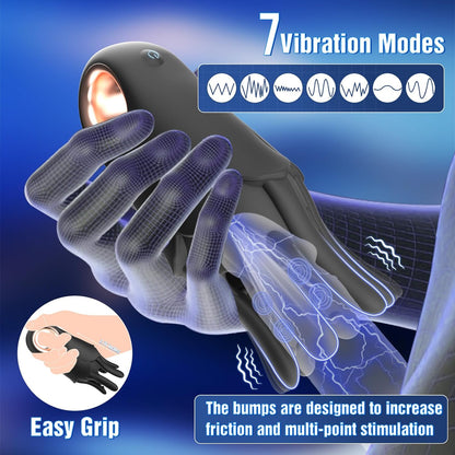 360°Training Wrapped Penis Vibrator Glans Trainer Masturbator with 7 Vibrating Modes
