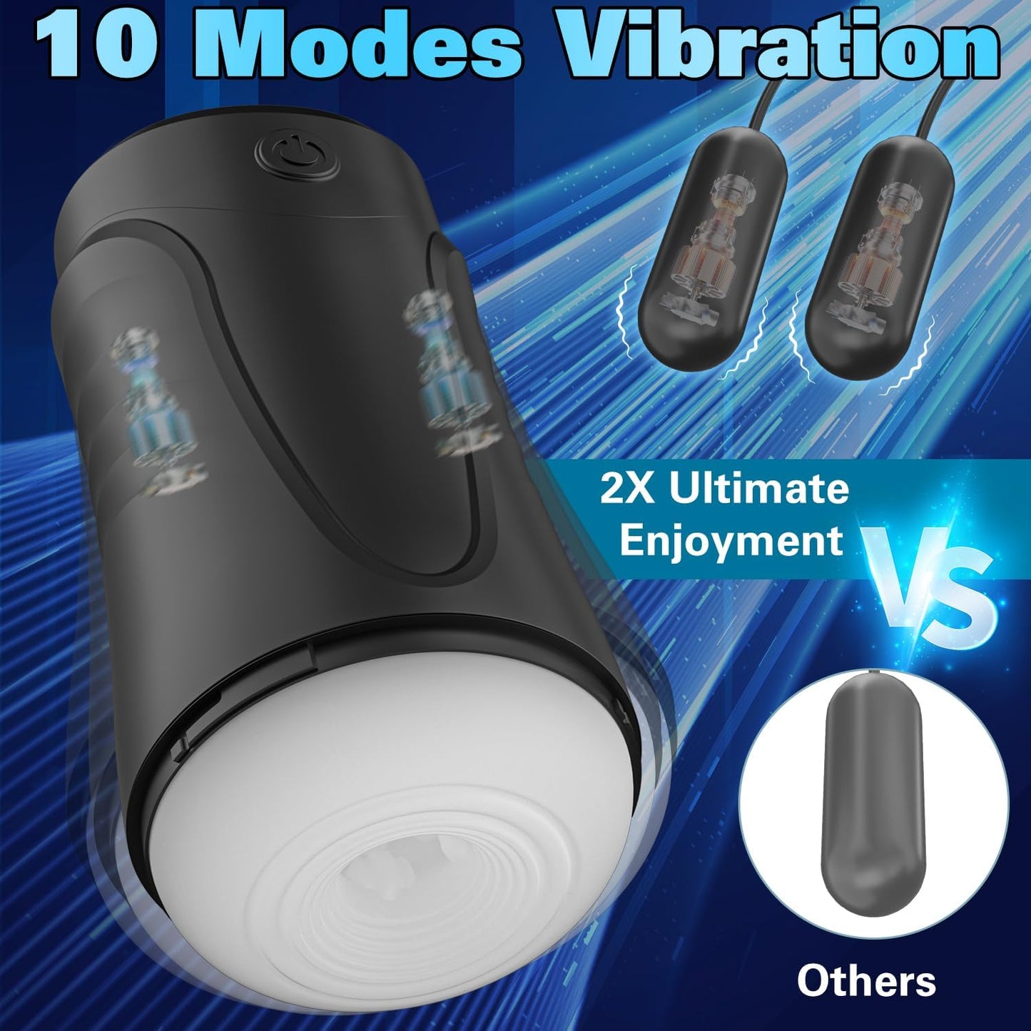Electric Masturbator Penis Trainer with 2 Upgraded Motor & 10 Vibration Modes