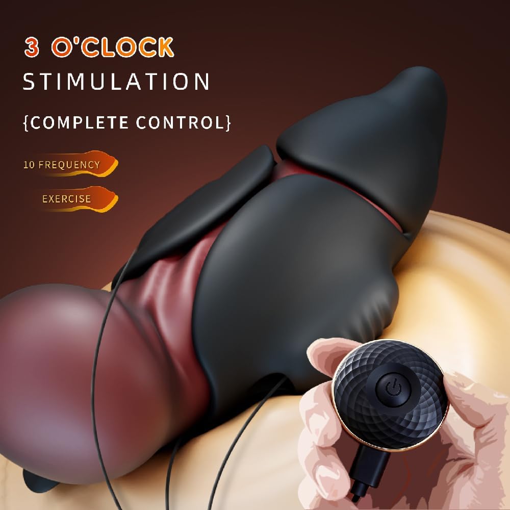 Electric Penis Trainer Glans Vibrator Masturbator with 10 Vibration Modes