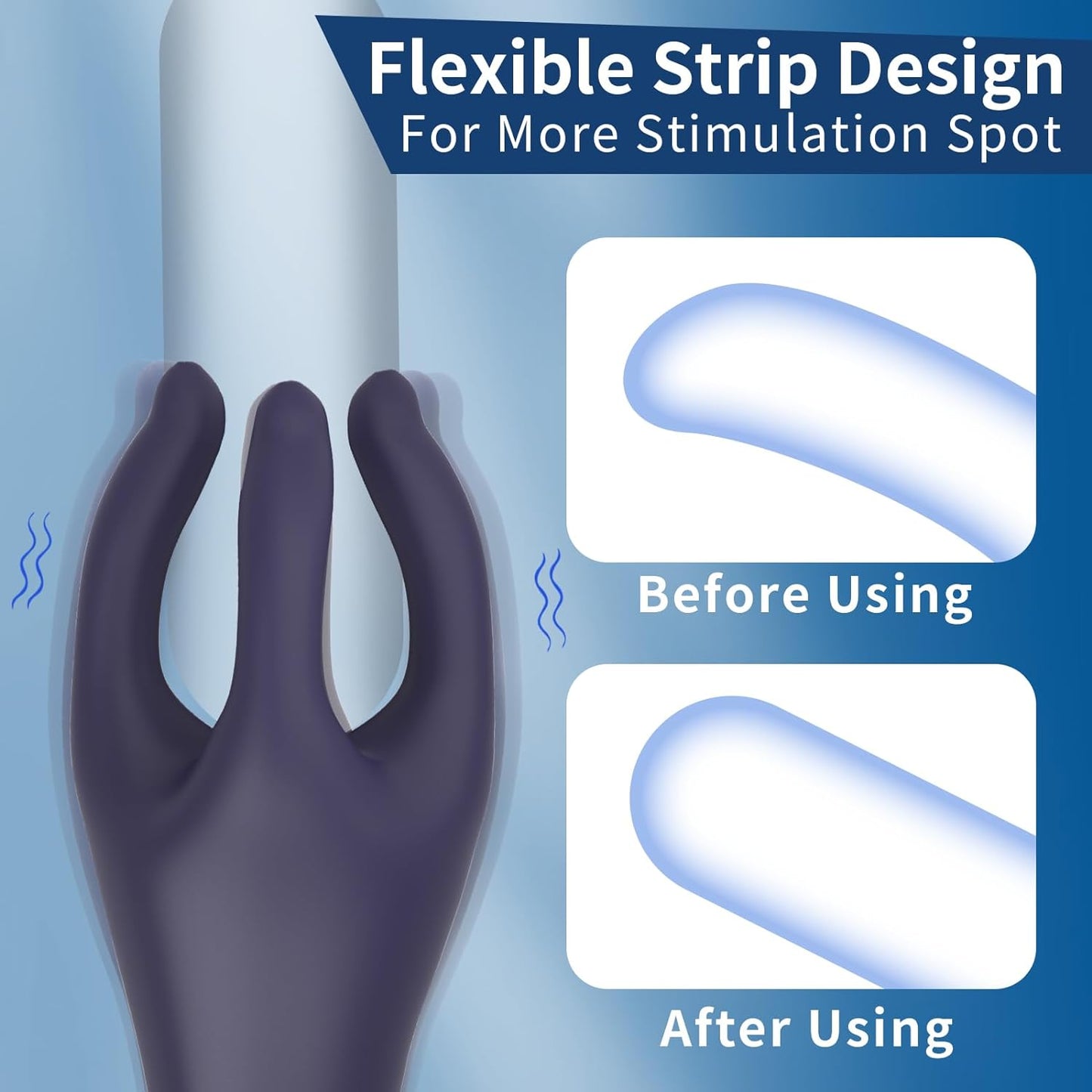 Flexible Strip Glans Stimulator Male Masturbator with 10 Modes Vibration