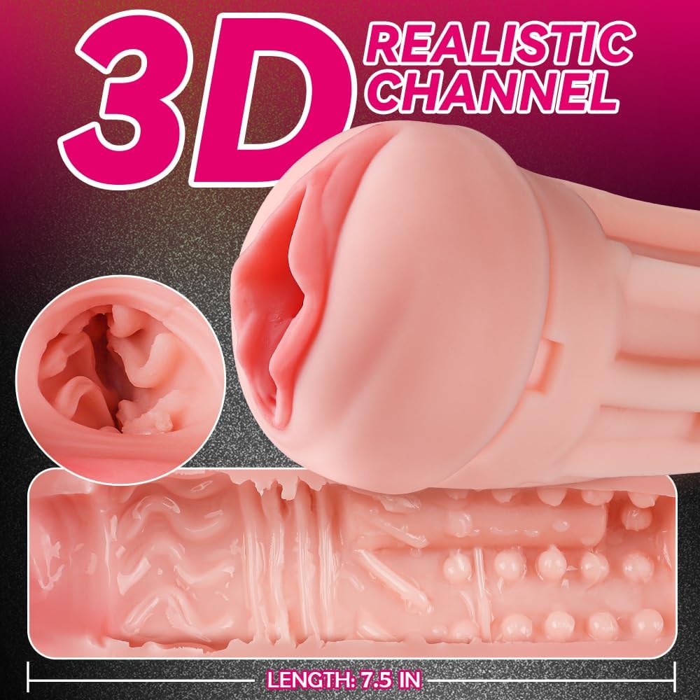 3D Realistic Pocket Pussy Stroker Male Masturbator Cup