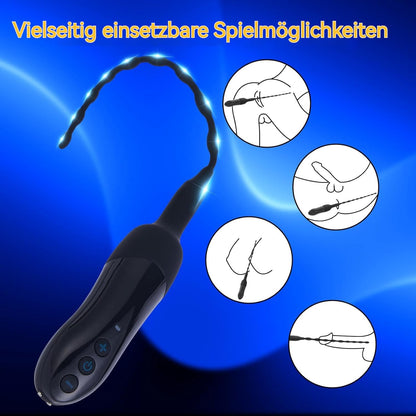 Urethral Dilators Penis Plug Trainer Vibrator Glans Stimulator with 20 Modes