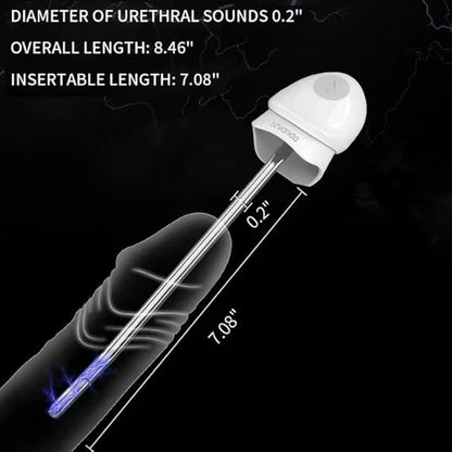 E-stim Penis Plug Vibrator Dilator with Urethral Catheter & 10 Vibration Modes