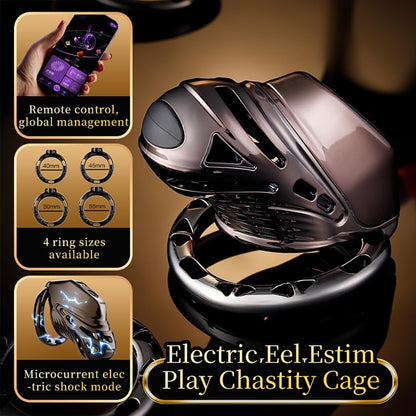 E-stim Chastity Cage with 100 Thrust Frequency & 3 Thrust Intensity Levels