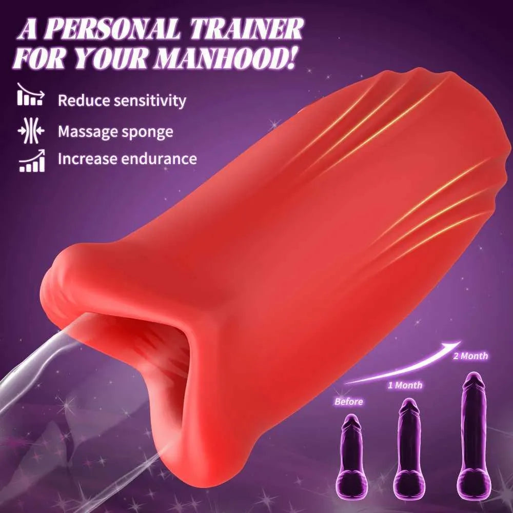 APP Control Sucking Mastubator Blowjob Penis Trainer Glans Stimulator with 9 Vibrations