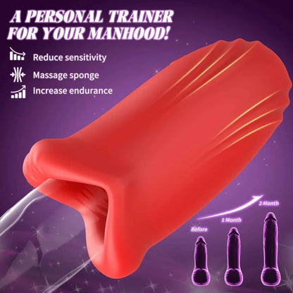 APP Control Sucking Mastubator Blowjob Penis Trainer Glans Stimulator with 9 Vibrations