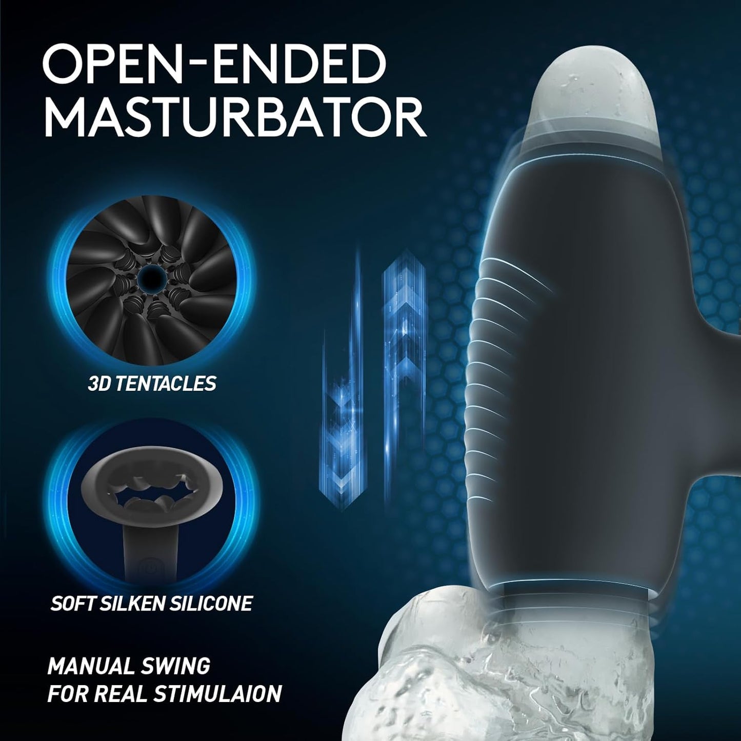 Open-Ended Automatic Masturbator Penis Trainer Stroker with 10 Vibrating Modes