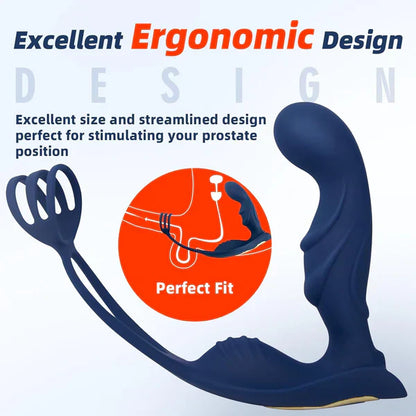 3 IN 1 Multi Climax Prostate Massager Anal Toys with 12 Vibrating Modes