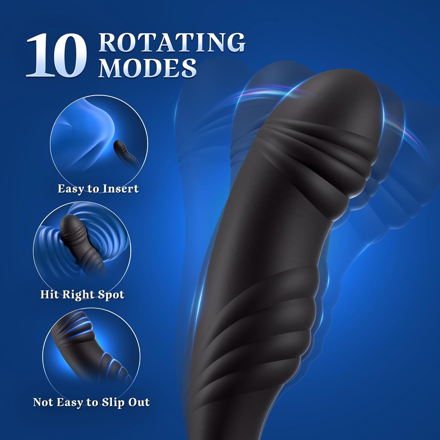 3 IN 1 Prostata Massager Penis Ring Anal Vibrator mit 10 Vibration & Rotation Modes