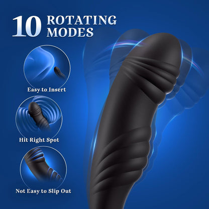 3 IN 1 Prostata Massager Penis Ring Anal Vibrator mit 10 Vibration & Rotation Modes