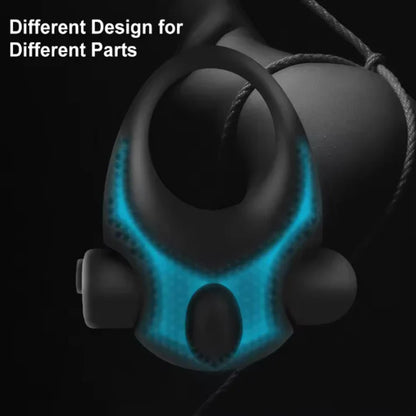 2 IN 1 Penis Ring Vibrator Ejaculation delay with 10 Vibration Modes